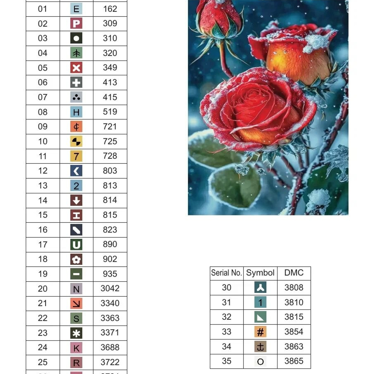 Цветовые карты старые символы. Алмазная мозаика CVL