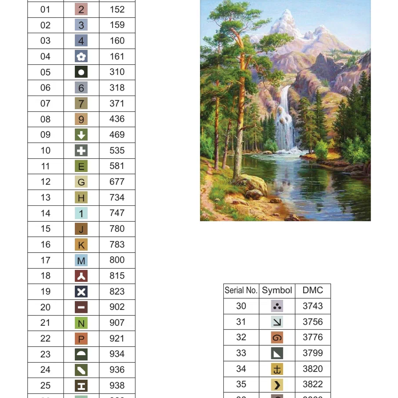 Цветовые карты старые символы. Алмазная мозаика CVL