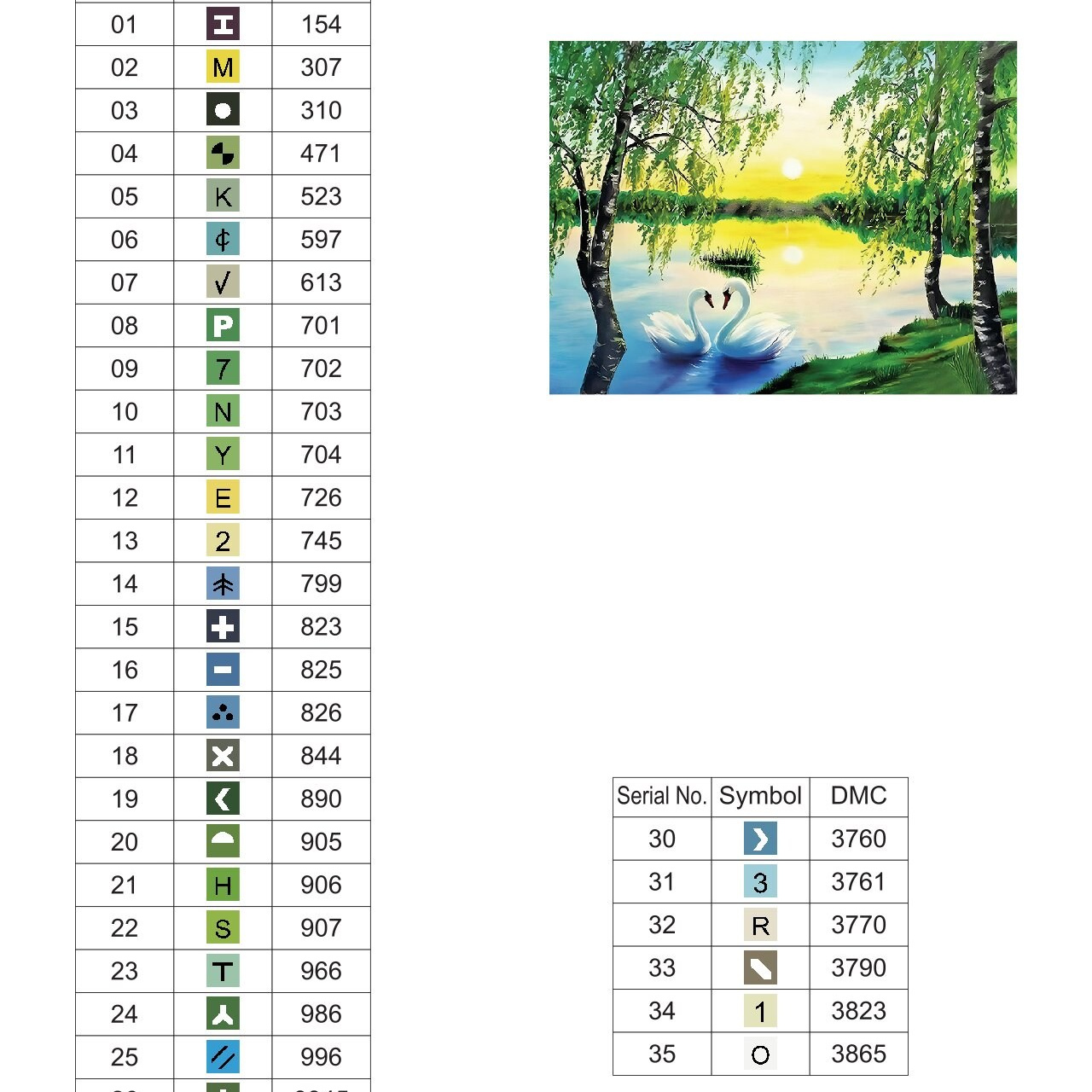 Цветовые карты старые символы. Алмазная мозаика CVL