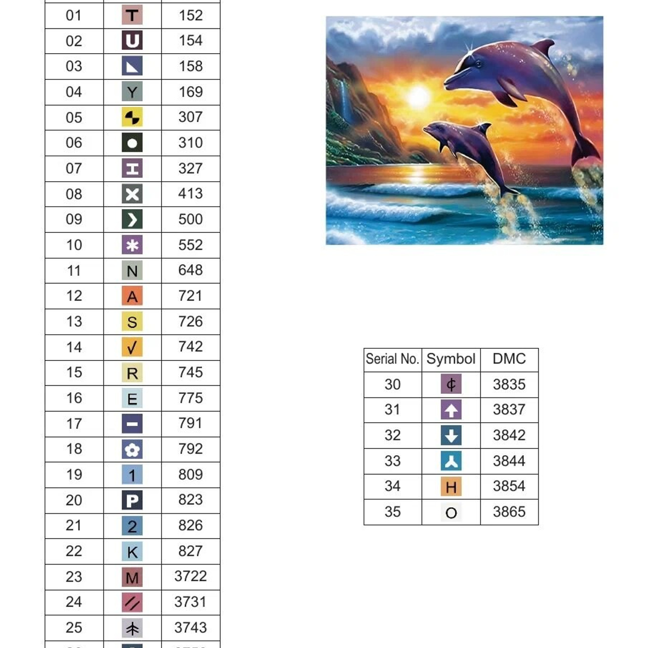 Цветовые карты старые символы. Алмазная мозаика CVL