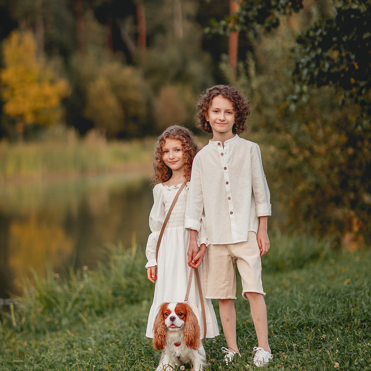 фотосессия с питомцем, фотосессия на закате, закат, фотосесия в парке, кавалер москва, собака, фотосессия с собакой, фотограф анималист, кавалер кинг чарльз спаниэль, детки, детская фотосесия