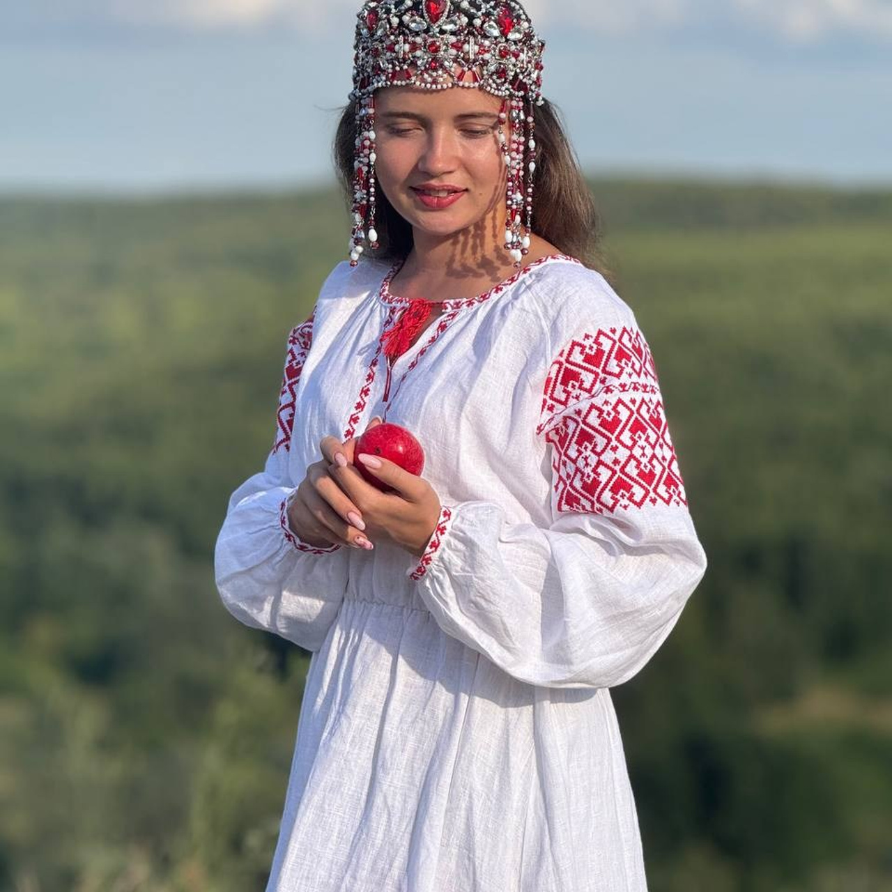 Платье в русском стиле Девичье сердце