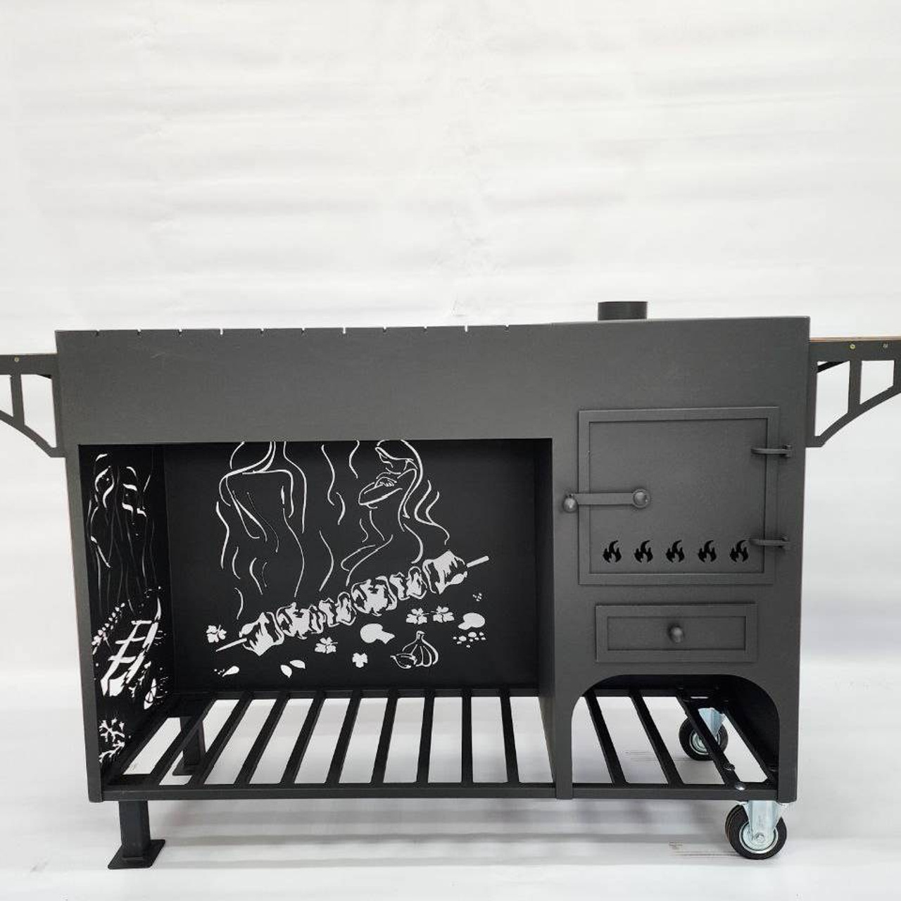 Мангалы с печью под казан