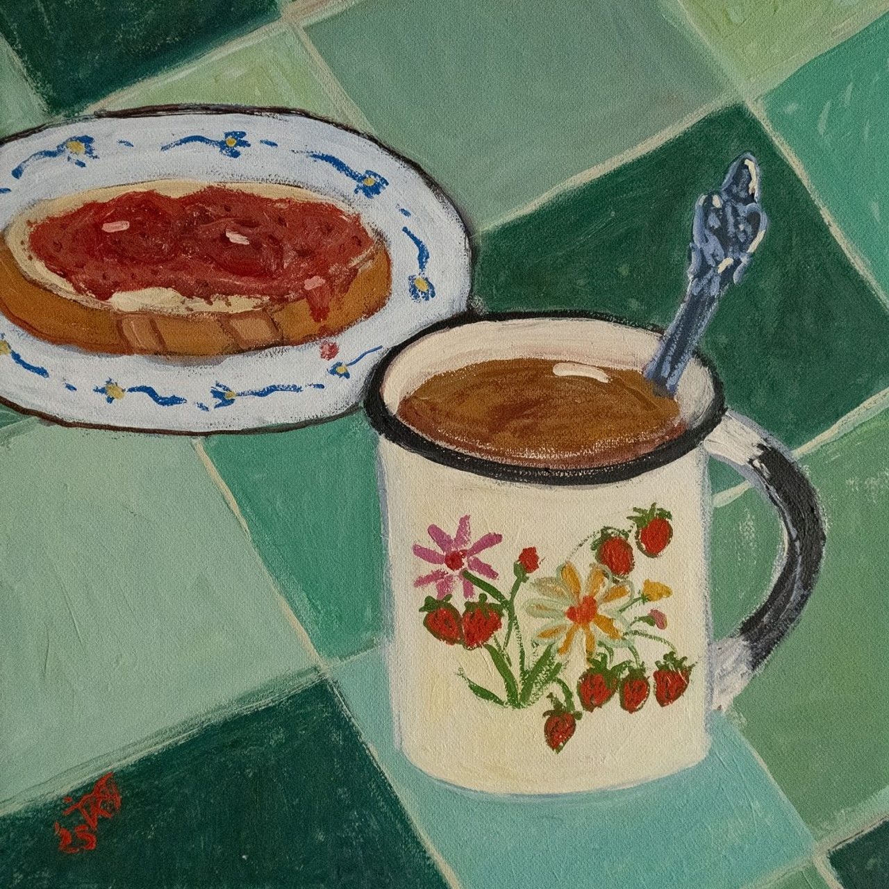 Через годы, через расстояния...Холст, темпера, 30х30, 2025