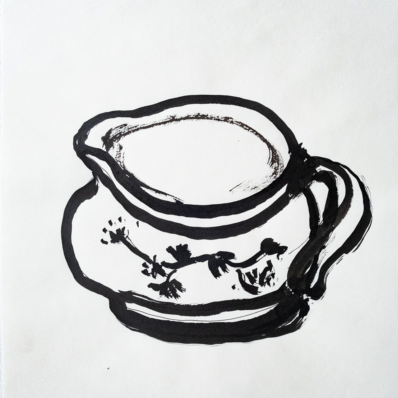 Соусница 1. Серия "Дачная", бумага, тушь, 29,5х21, 2024. 