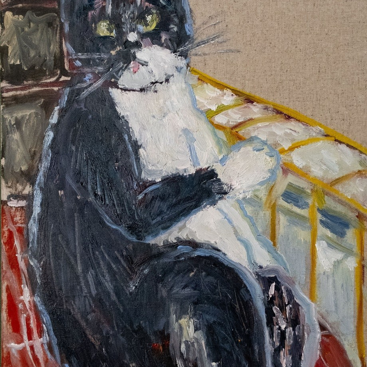 Когда тепло дадуть? холст, картон, масло, 40х30, 2025. Цена по запросу.