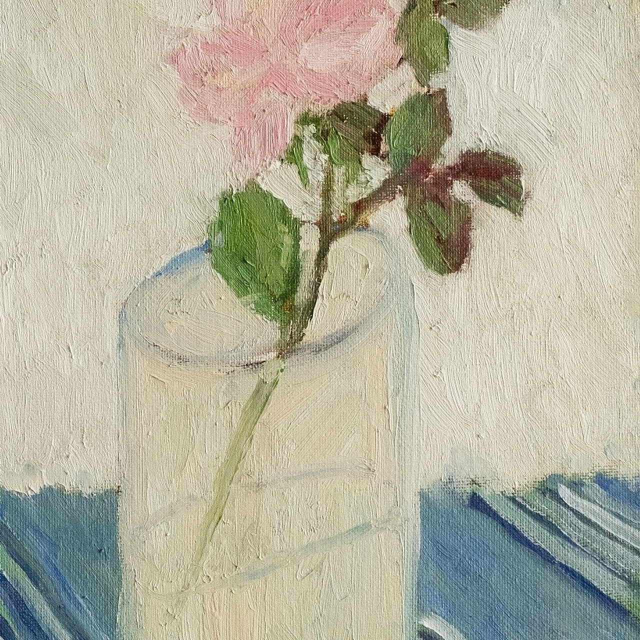 Роза августа. Холст, картон, масло, 30х20, 2024