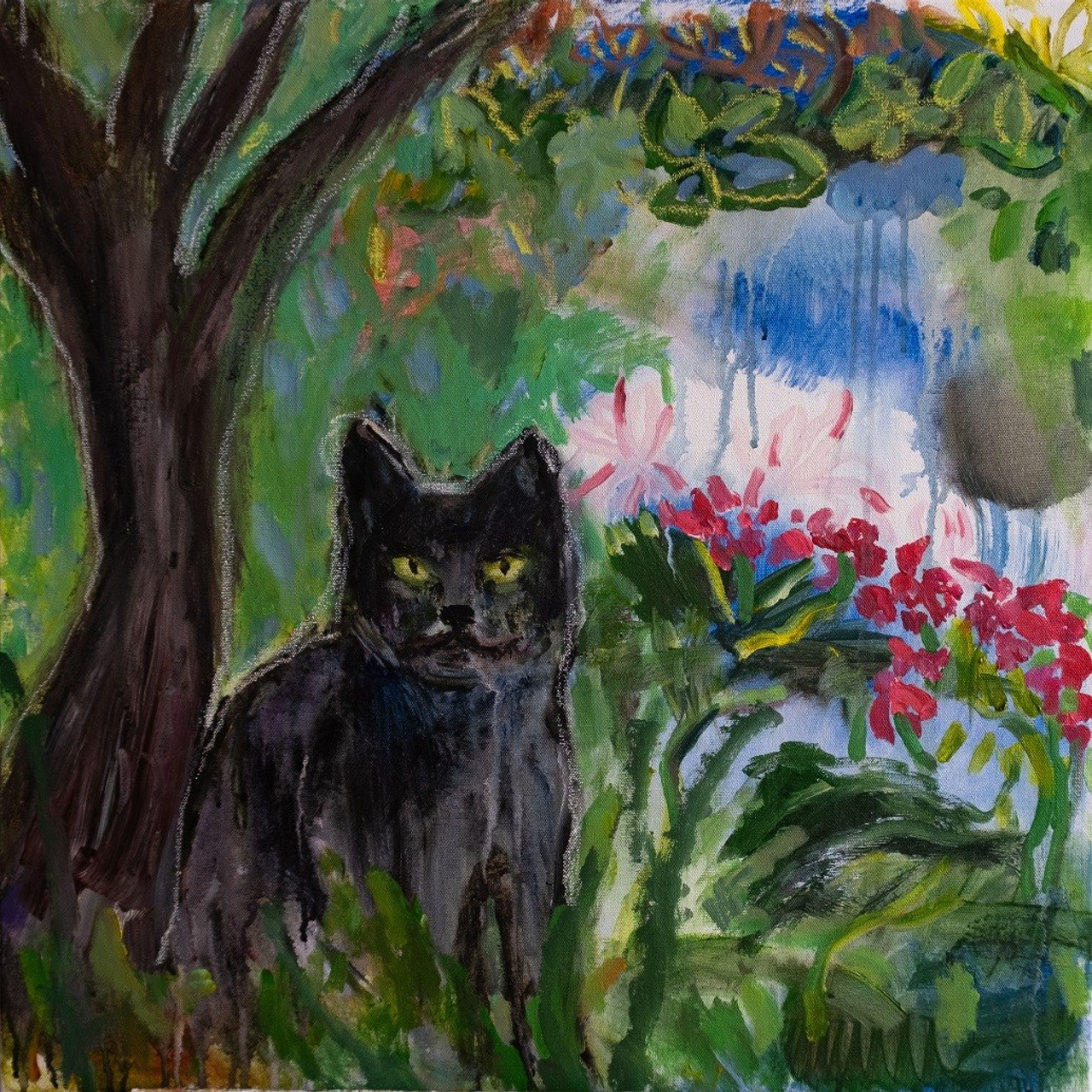 Знакомый незнакомец. Холст, акрил, 60х60, 2024. Цена по запросу.