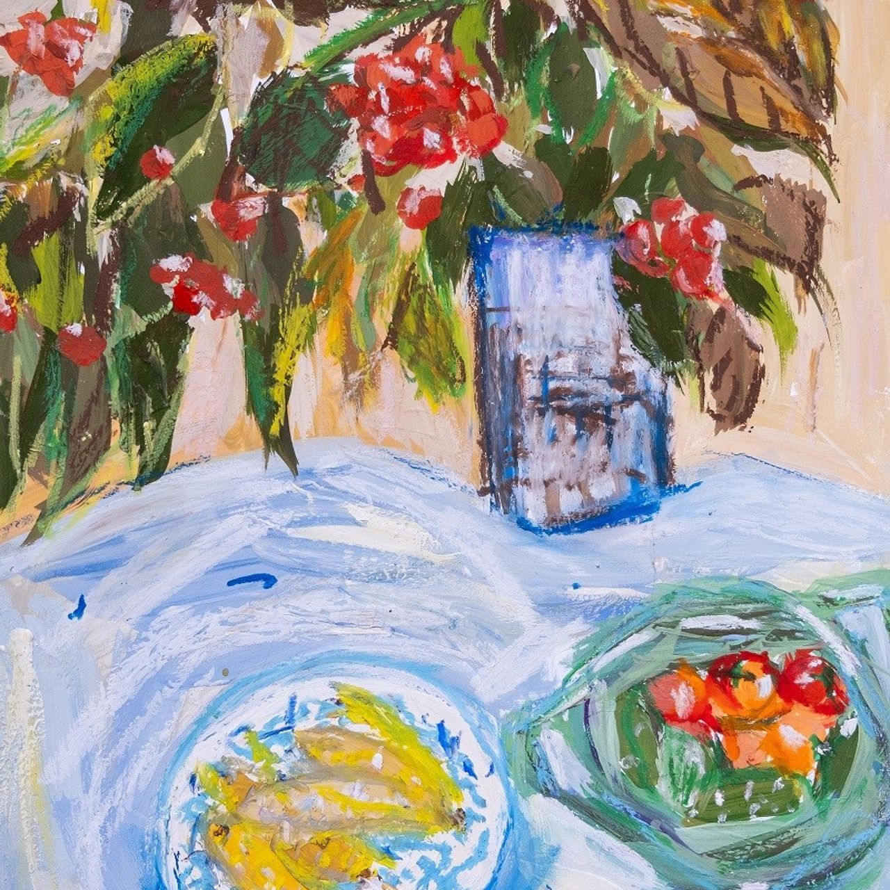 Осенний натюрморт. Бумага, смешанная техника, 29.7х21, 2023. Цена по запросу.