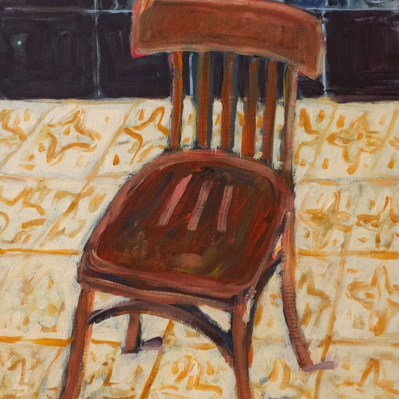 Тот самый стул. Холст, картон, темпера, акрил, 2025. Нет в наличии.