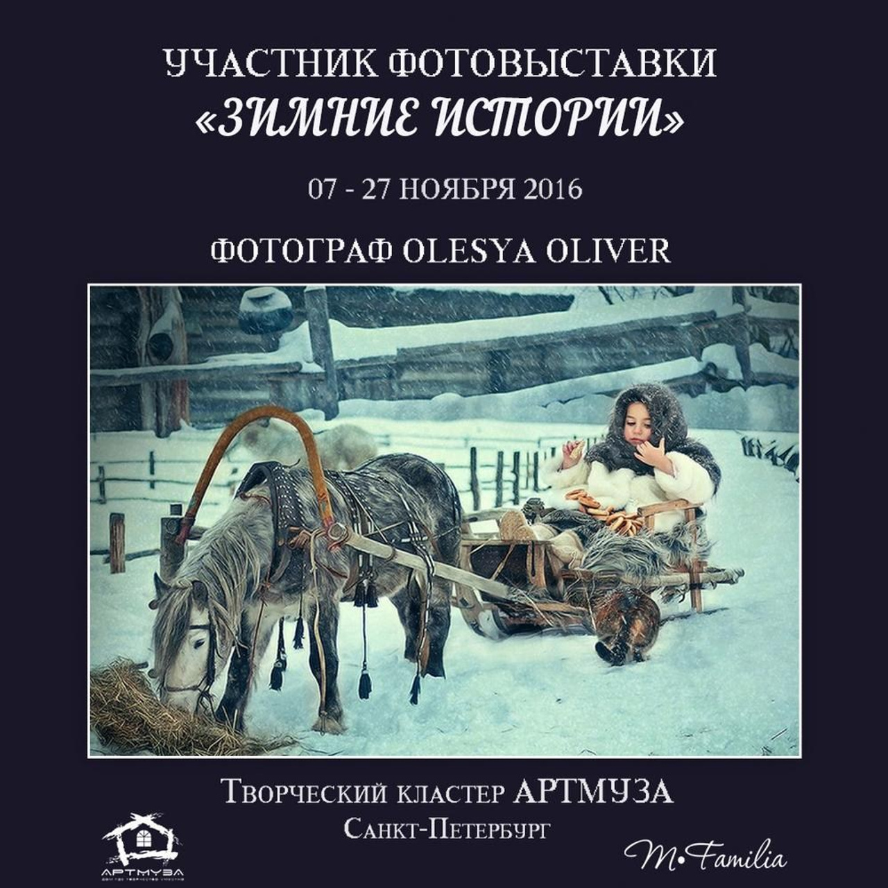Фотовыставка «Зимние истории», АртМуза, 2016. Организация фотовыставок в Петербурге и Москве, MFamilia (МФамилия)