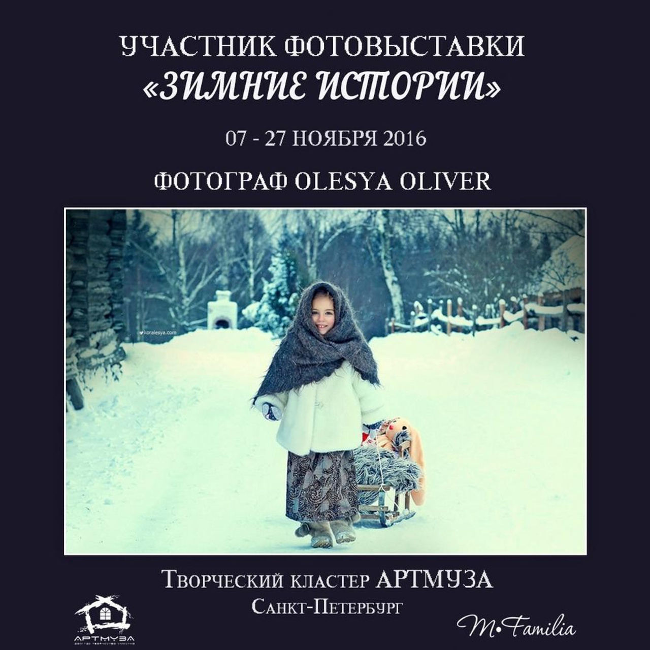 Фотовыставка «Зимние истории», АртМуза, 2016. Организация фотовыставок в Петербурге и Москве, MFamilia (МФамилия)
