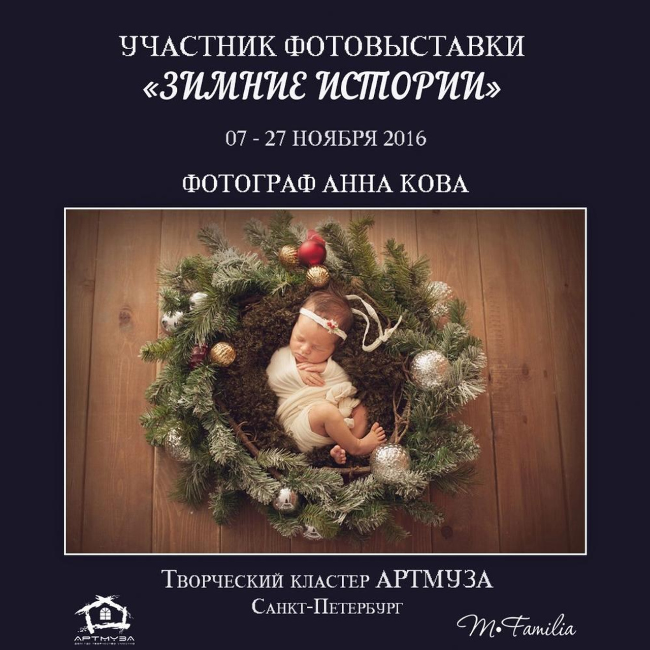 Фотовыставка «Зимние истории», АртМуза, 2016. Организация фотовыставок в Петербурге и Москве, MFamilia (МФамилия)