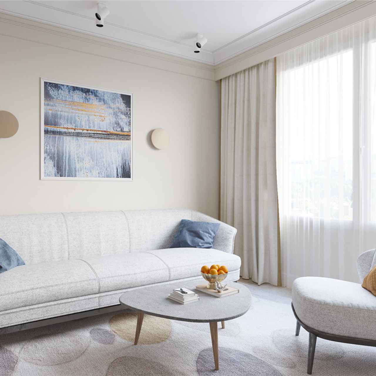 Квартира на Фрунзенской набережной, 56 м²