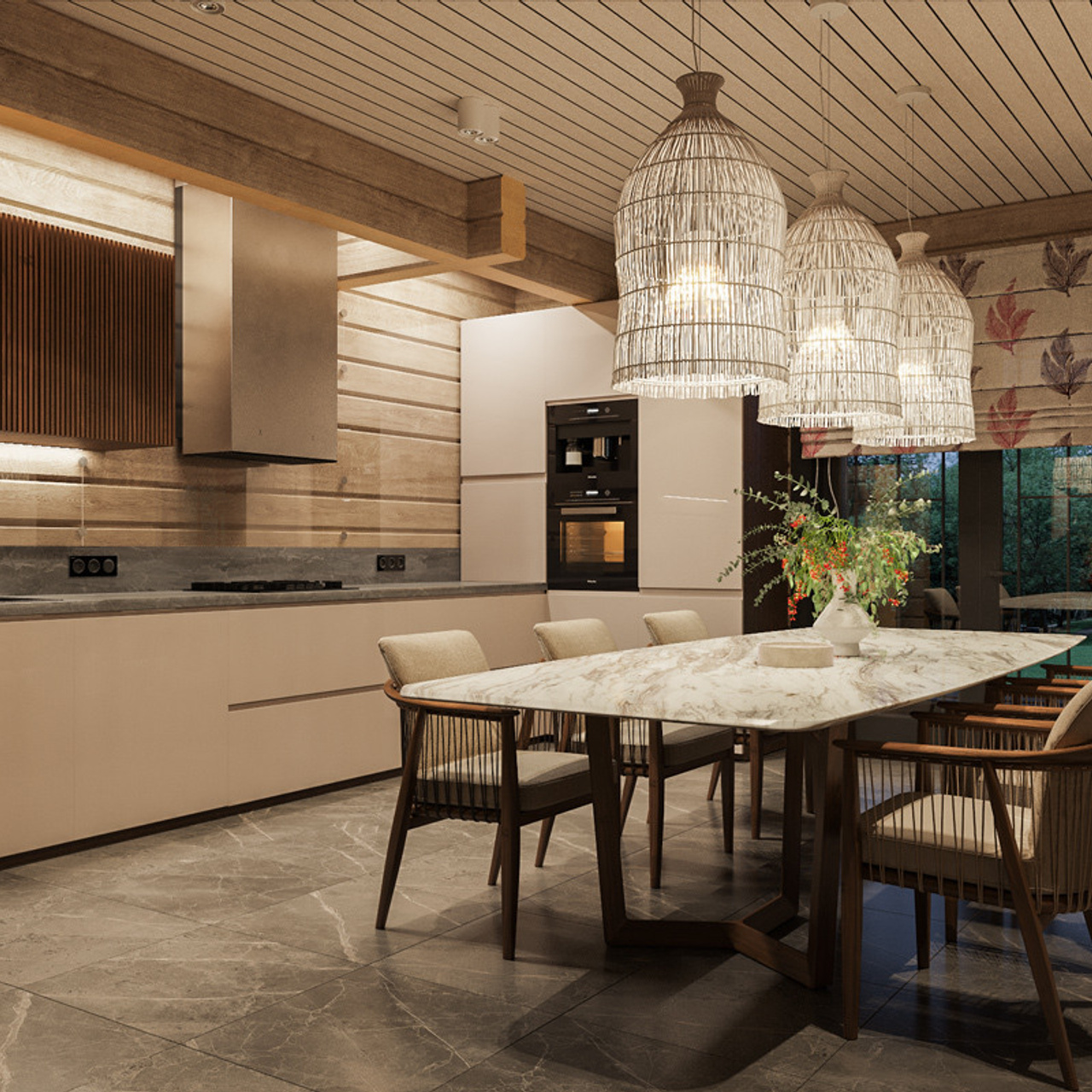 Коттедж из клееного бруса, 350 м². Дизайн интерьера домов и квартир в Москве