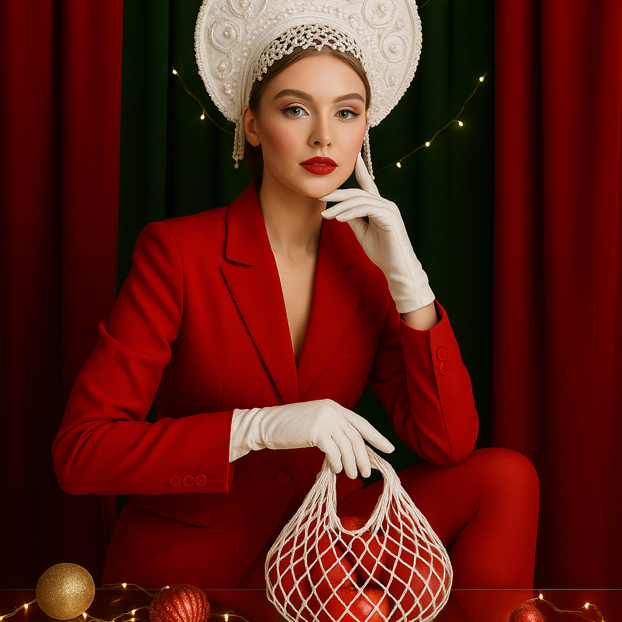 Новогодняя фотосессия Russian Girl. Профессиональный фотограф в Ростове-на-Дону, Белой Калитве, Батайске и Азове | Индивидуальные, семейные и fashion-фотосессии