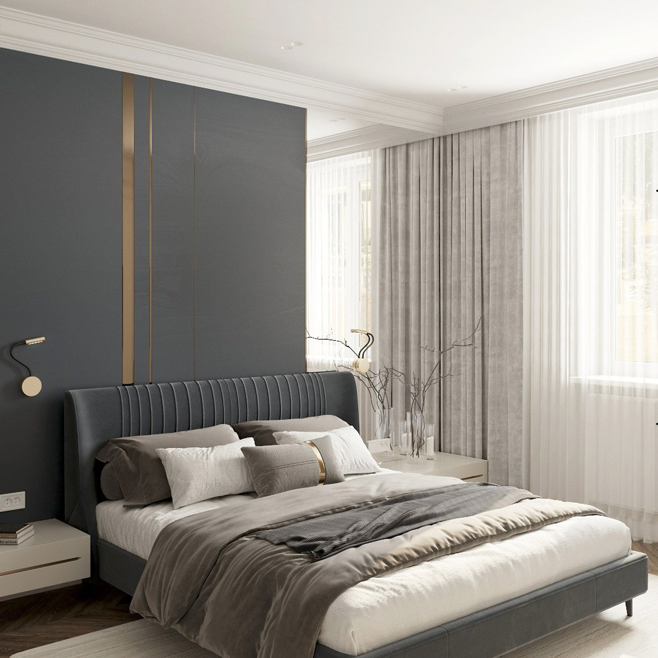 Гостевая спальня. Частный дом, ЖК Лесная гармония