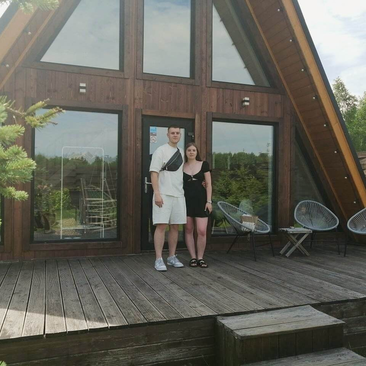 Треугольный дом в аренду на 6 человек - 50 км от МКАД. Коттедж А-фрейм с баней и уличным чаном в Подмосковье - в аренду для отдыха