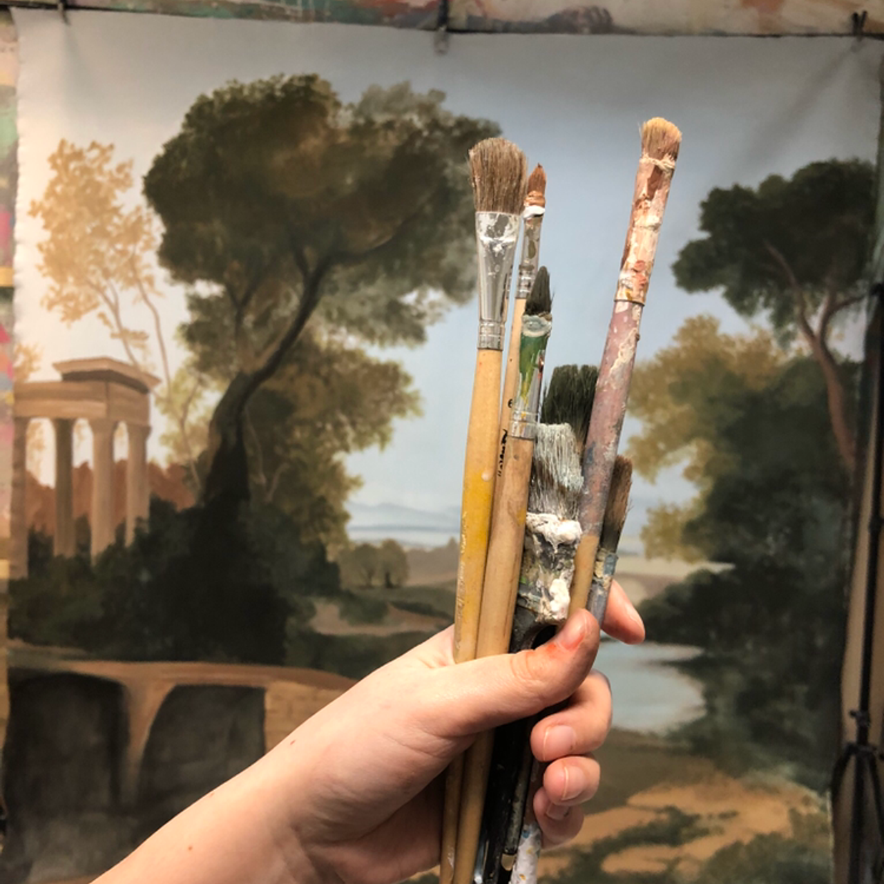 Роспись. Художественные фотофоны на холсте ручной работы