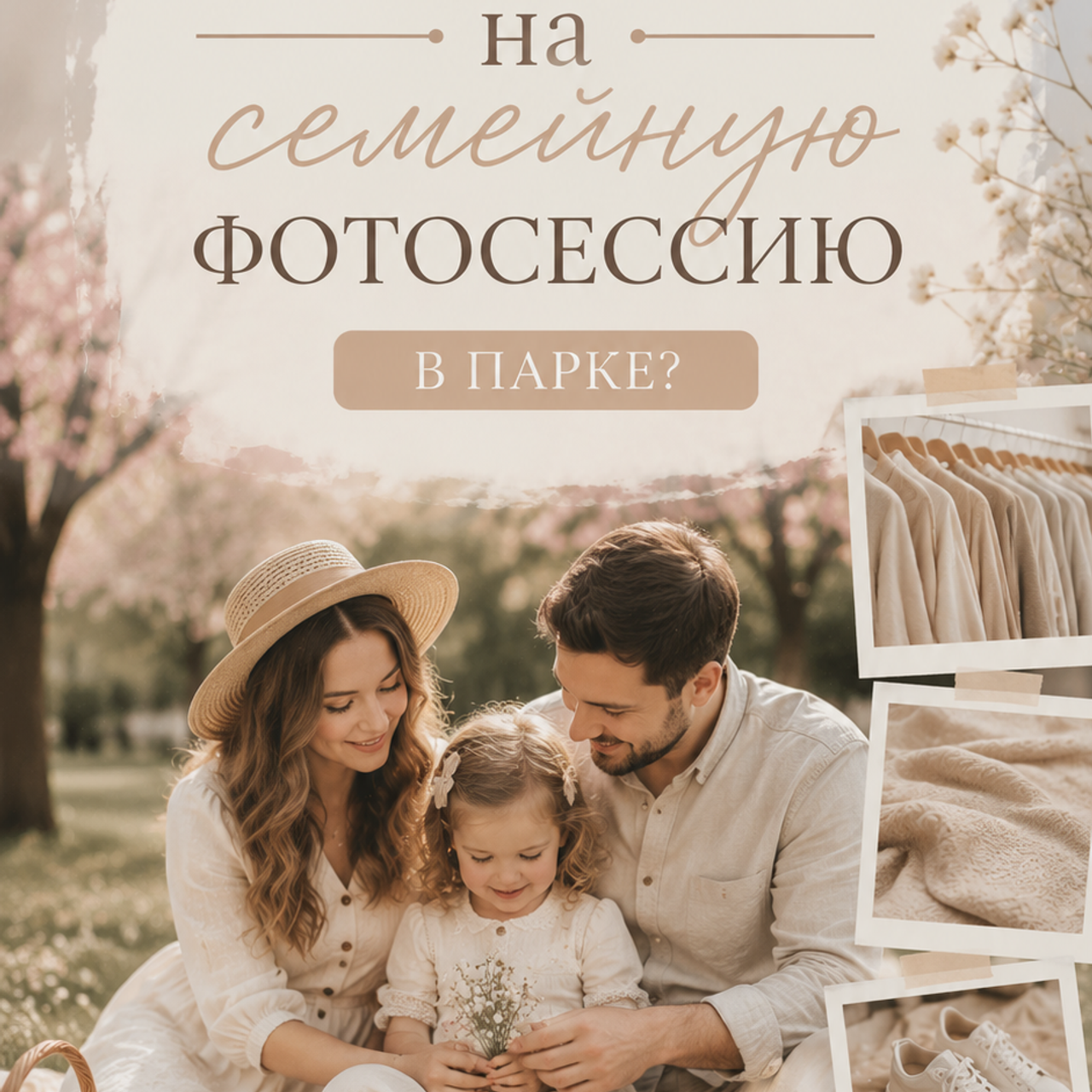 Семейная в парке весной