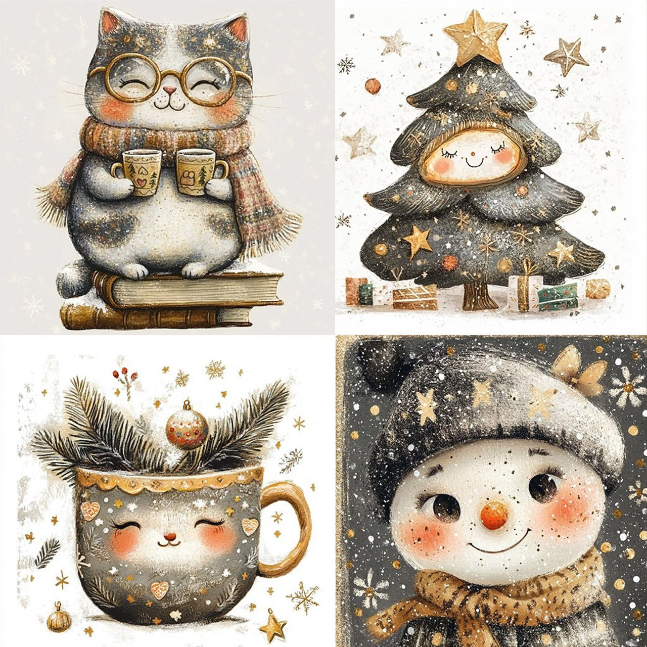 Новогодняя серия «Глинтвейн. Котики. Книги»