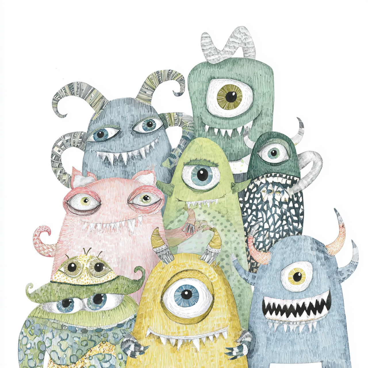 Детские иллюстрации «Монстрики»