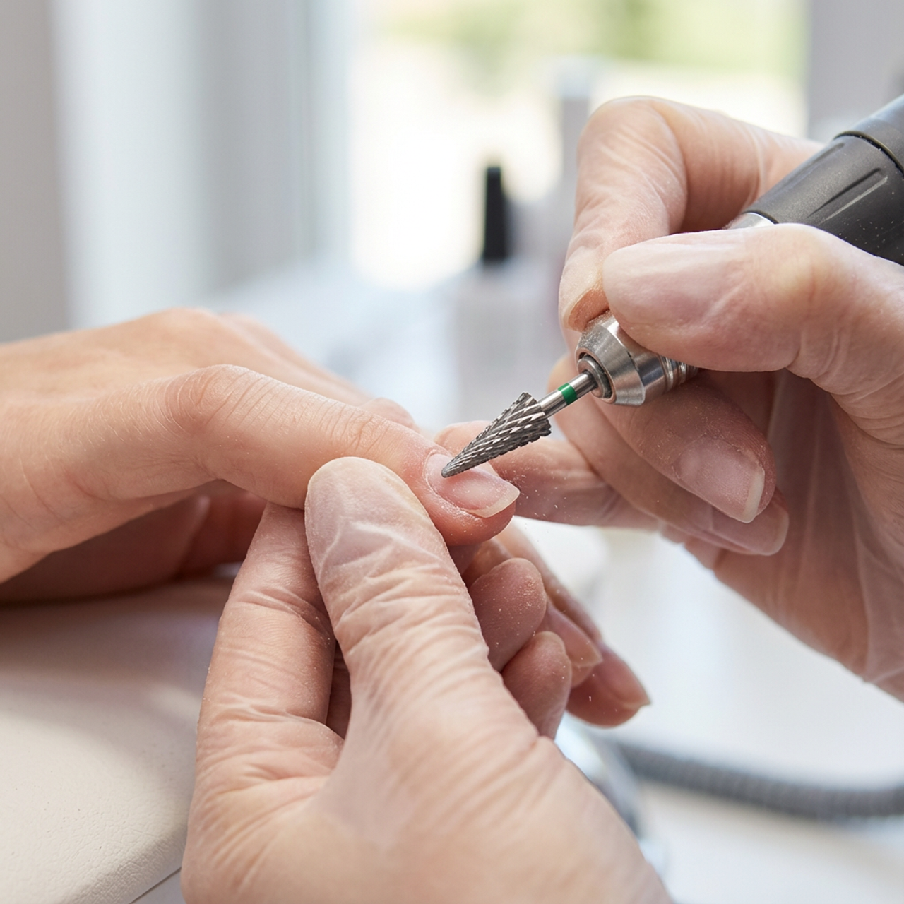 фото маникюрной фрезы в применении мастером