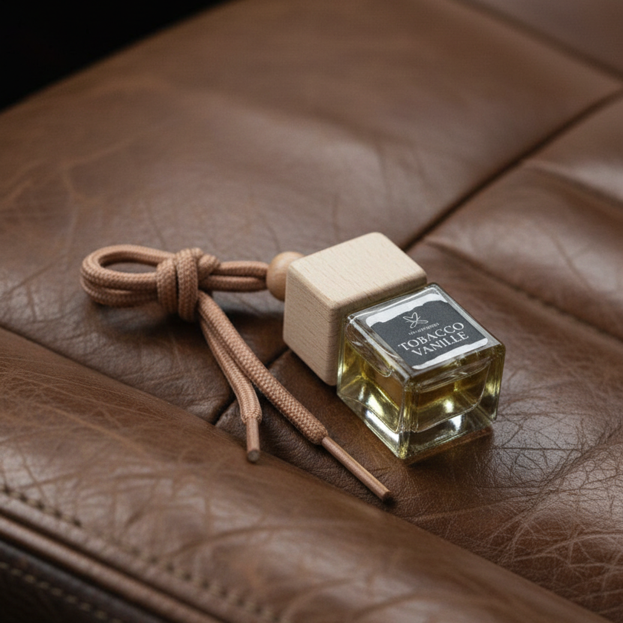 ароматизатор на кожаном сидении авто, рекламное нейрофото