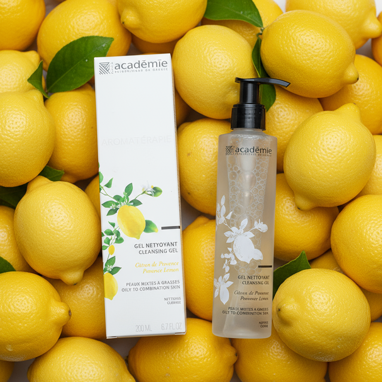 Нейрофото косметики среди множества лимонов