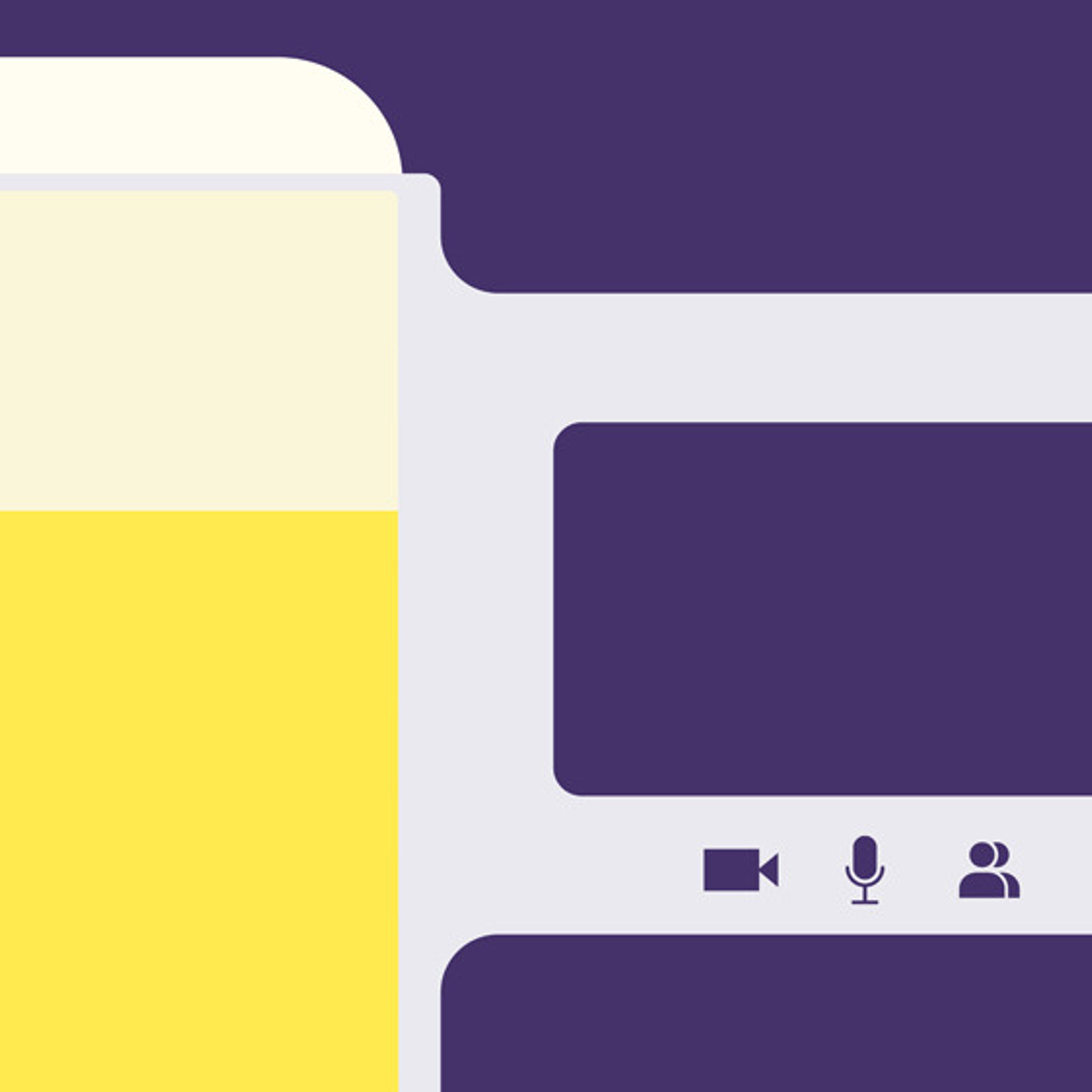 online, beer, party, zoom, video, chat, conference, mug, glass, home, covid, fitness, negative, space, new normal, conceptual, editorial, illustration, illustrator, freelance, for hire, иллюстрация, иллюстратор, концептуальная, редакционная, фриланс, metaphor