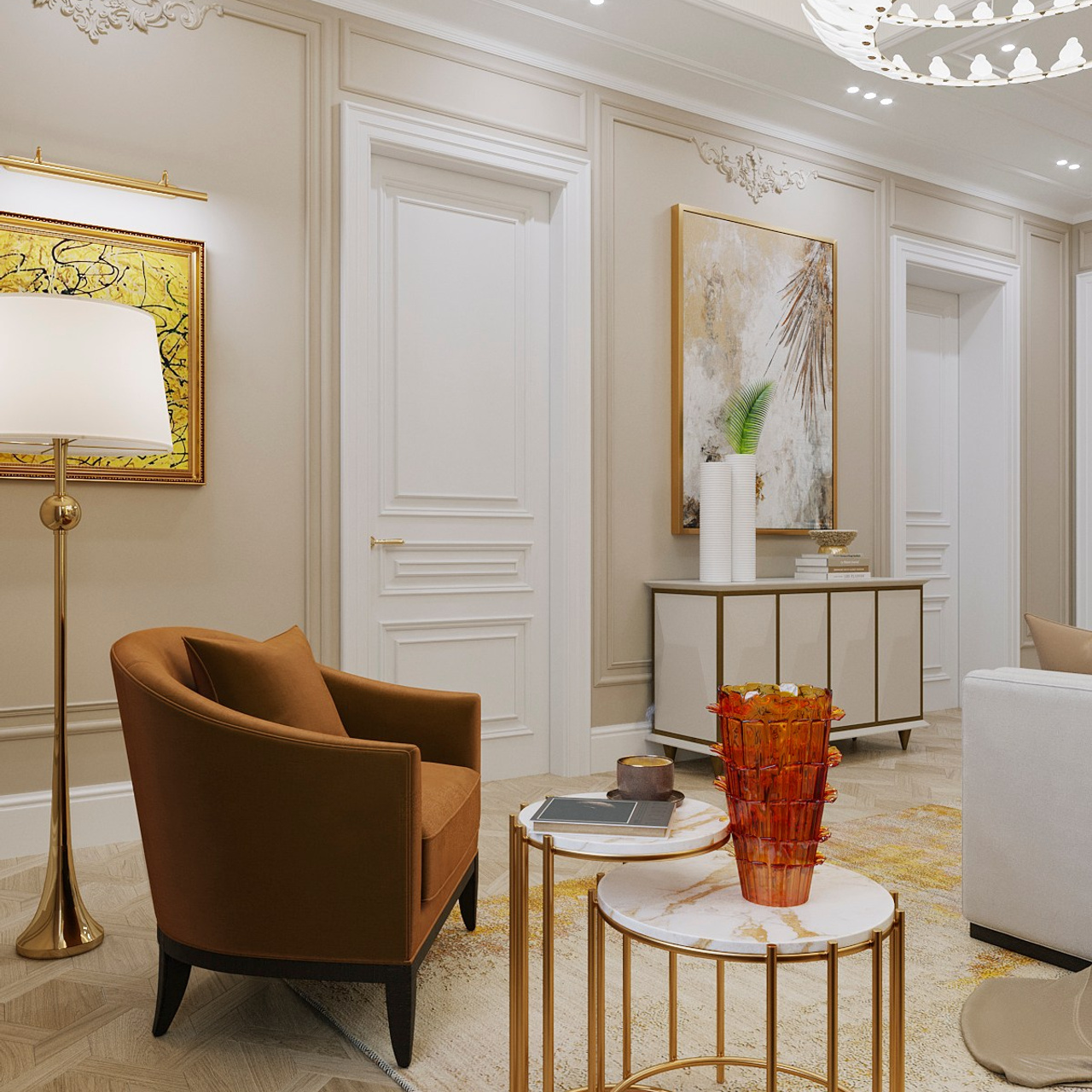 Спальня с просторной гардеробной. Портфолио