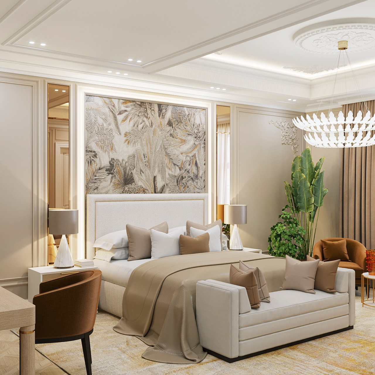 Спальня с просторной гардеробной