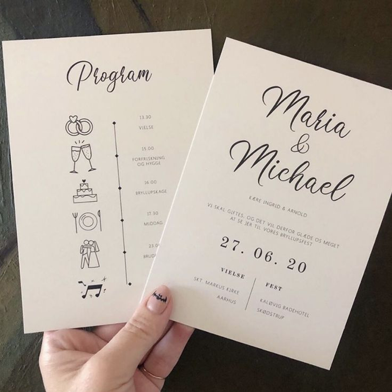 Приглашения на свадьбу и торт