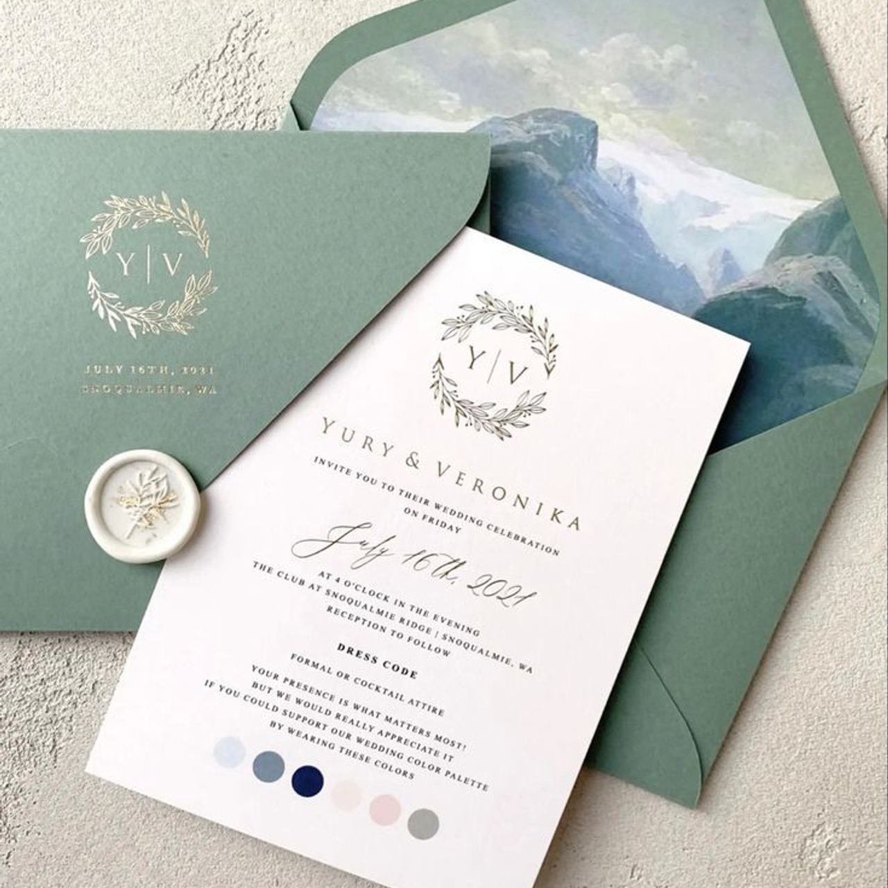 Приглашения на свадьбу и торт