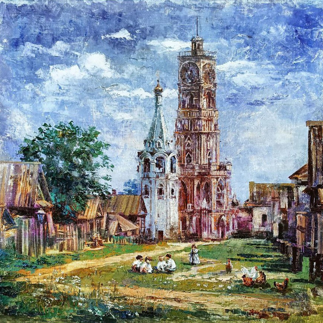 «Нижегородский дворик на Гребешке». Художник Марина Новосельская