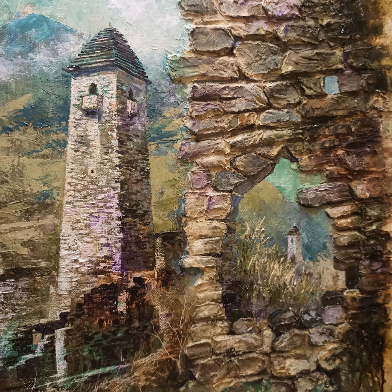 «Башенный комплекс Эрзи. Ингушетия». Художник Марина Новосельская
