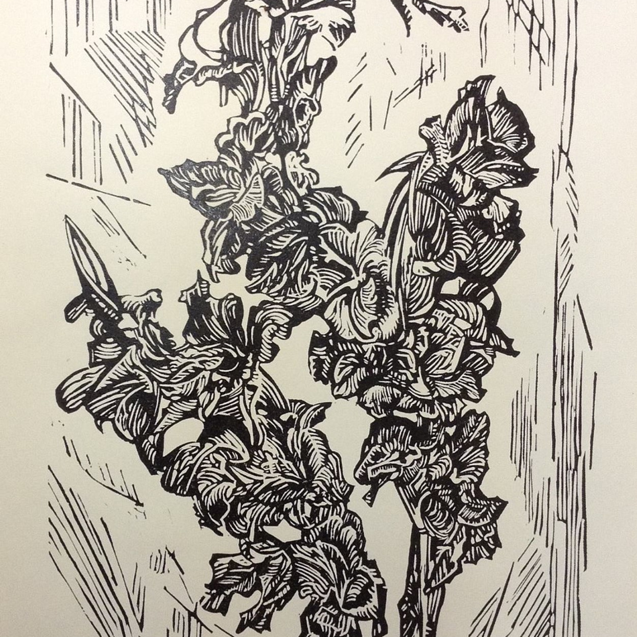 Виктория Афонская "Гладиолусы-3" 60х40 см, линогравюра, 2019 г., 39 000 руб.