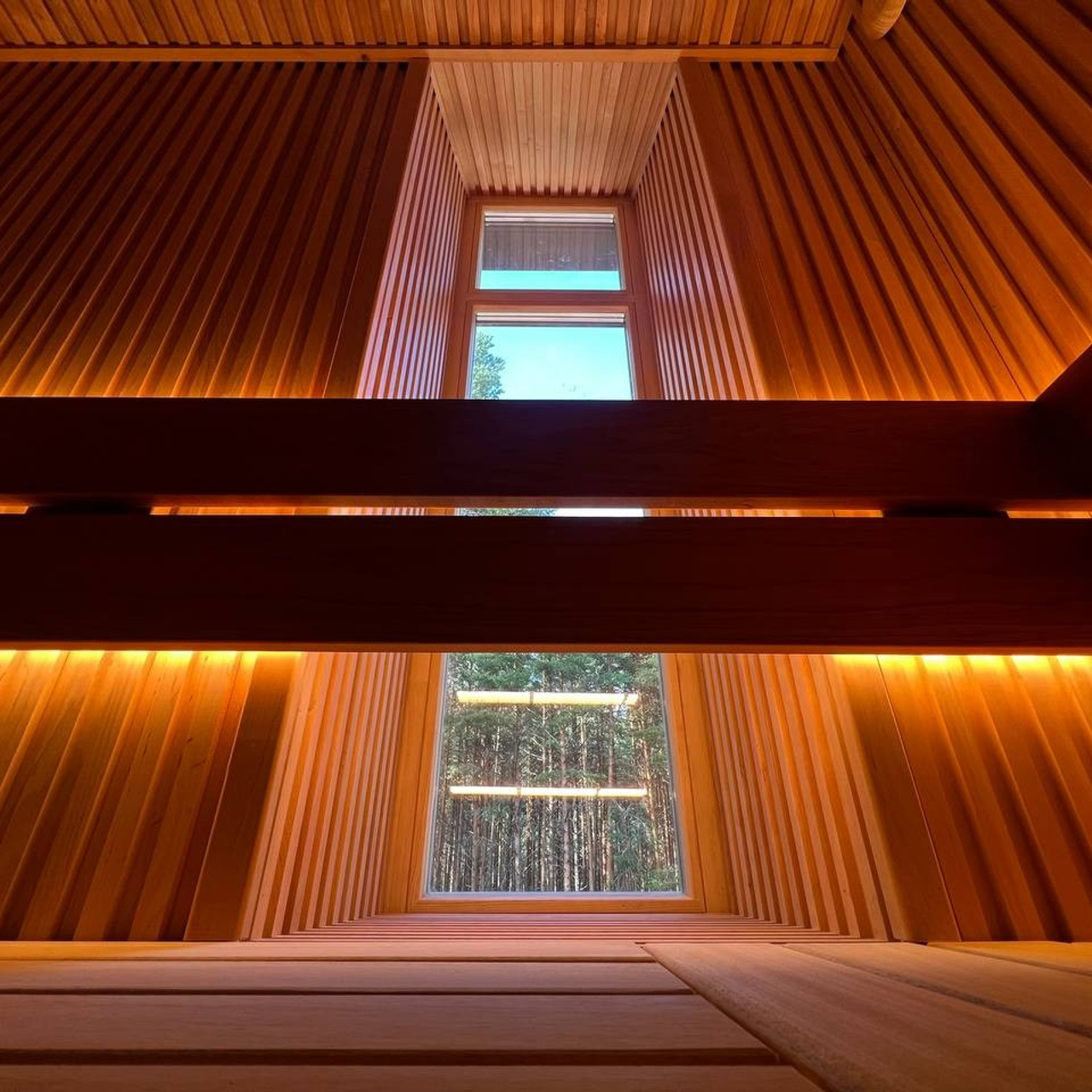 Комплекс саун в процедурных кабинетах клиники Кивач. Все пять в едином стиле, с точным расчетом нужного температурно-влажностного баланса.