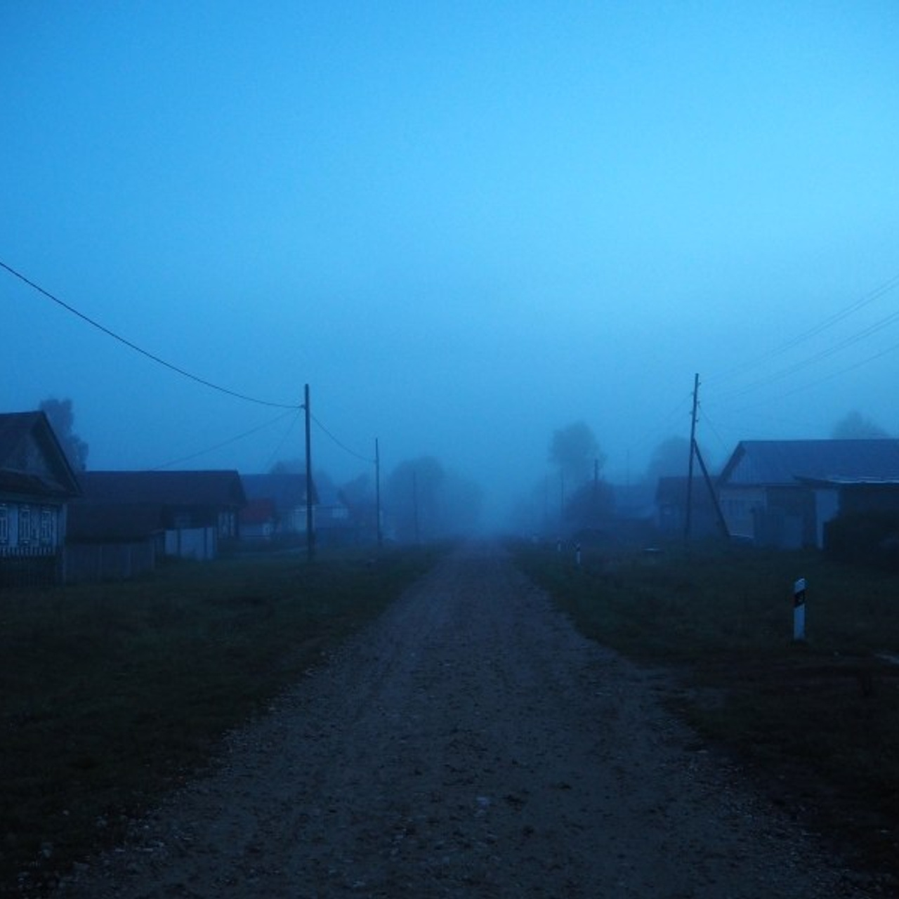 Dawn in a village. Quiet photographic art