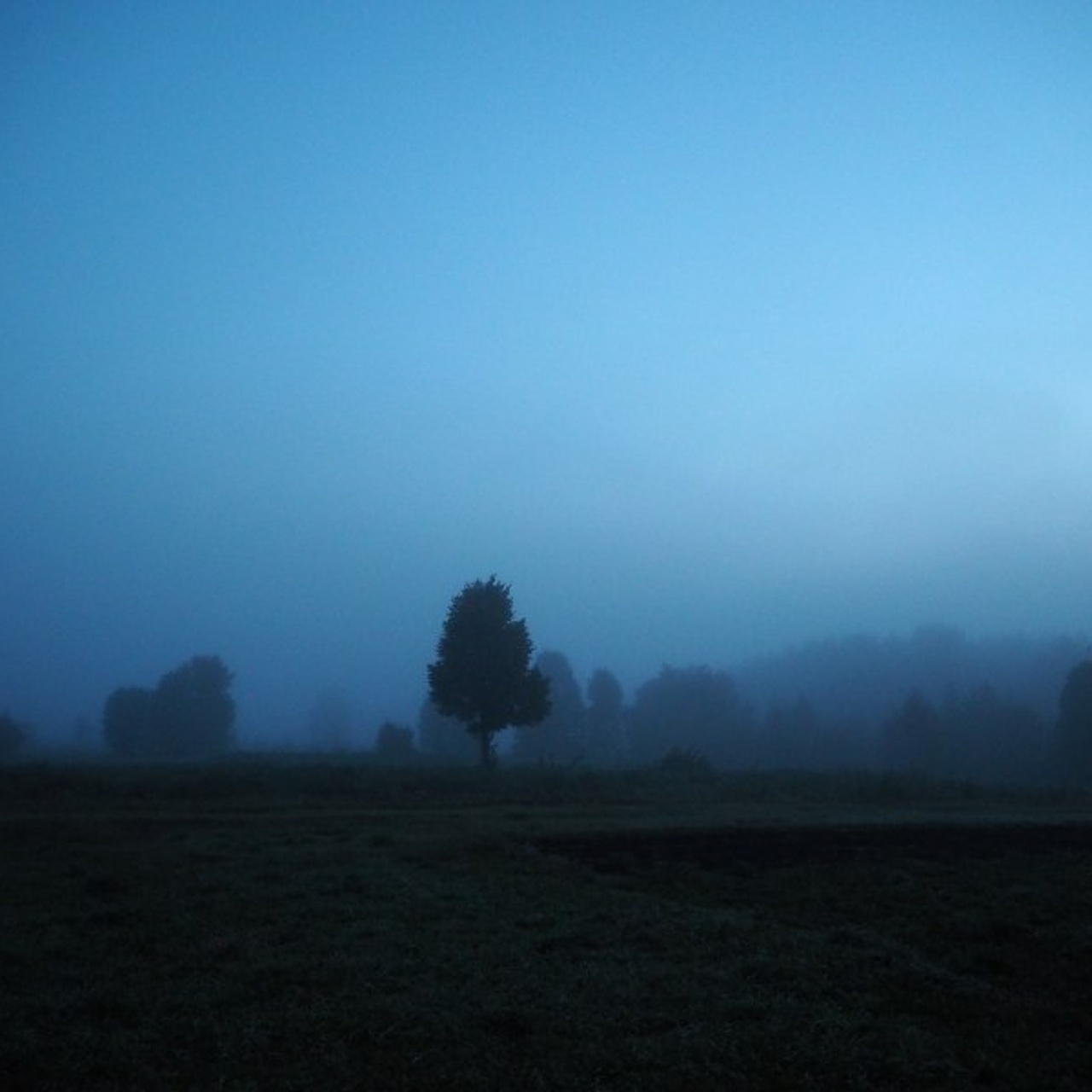 Dawn in a village. Quiet photographic art