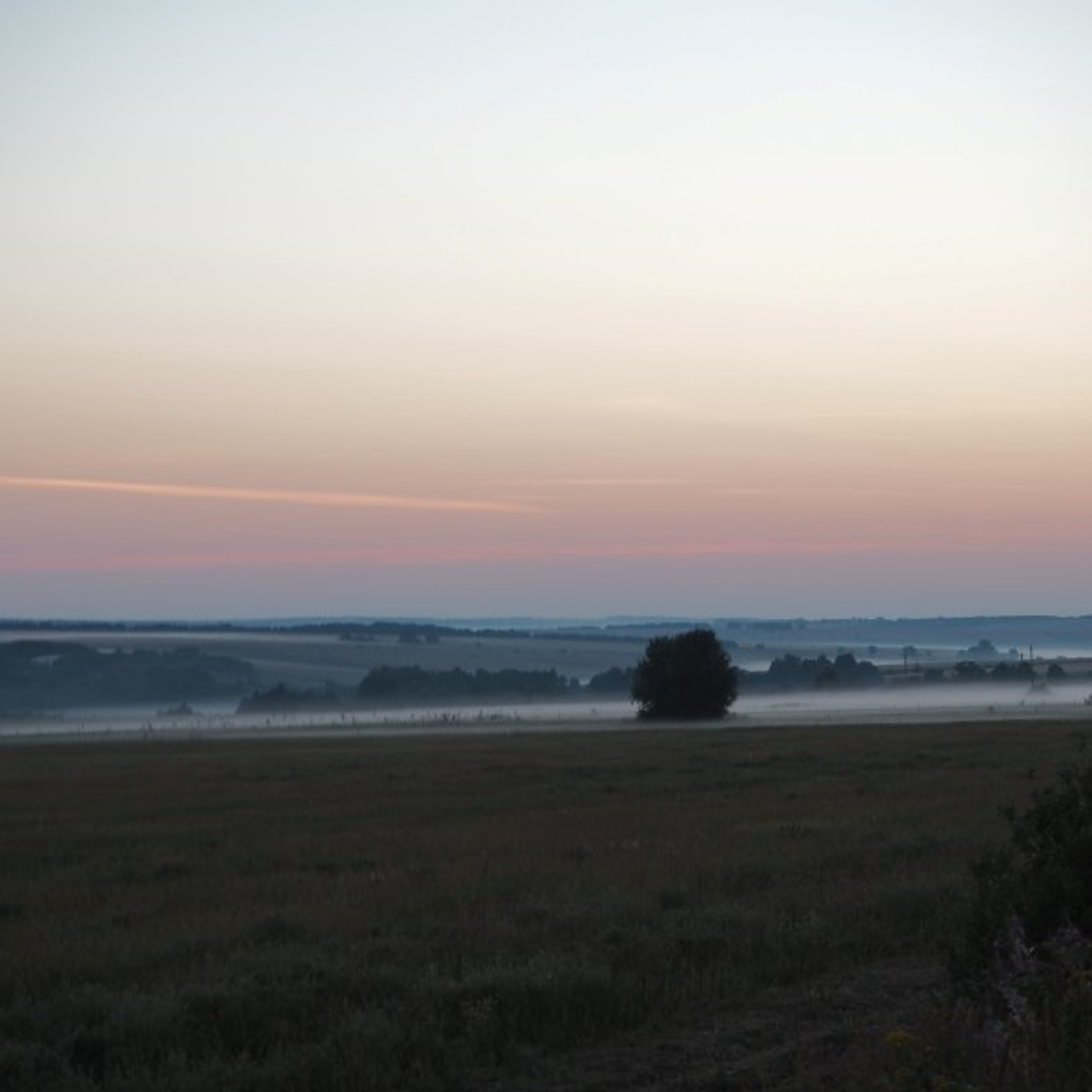 Dawn in a village. Quiet photographic art