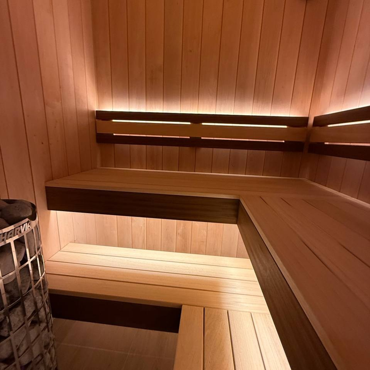 интерьер парной из ольхи
