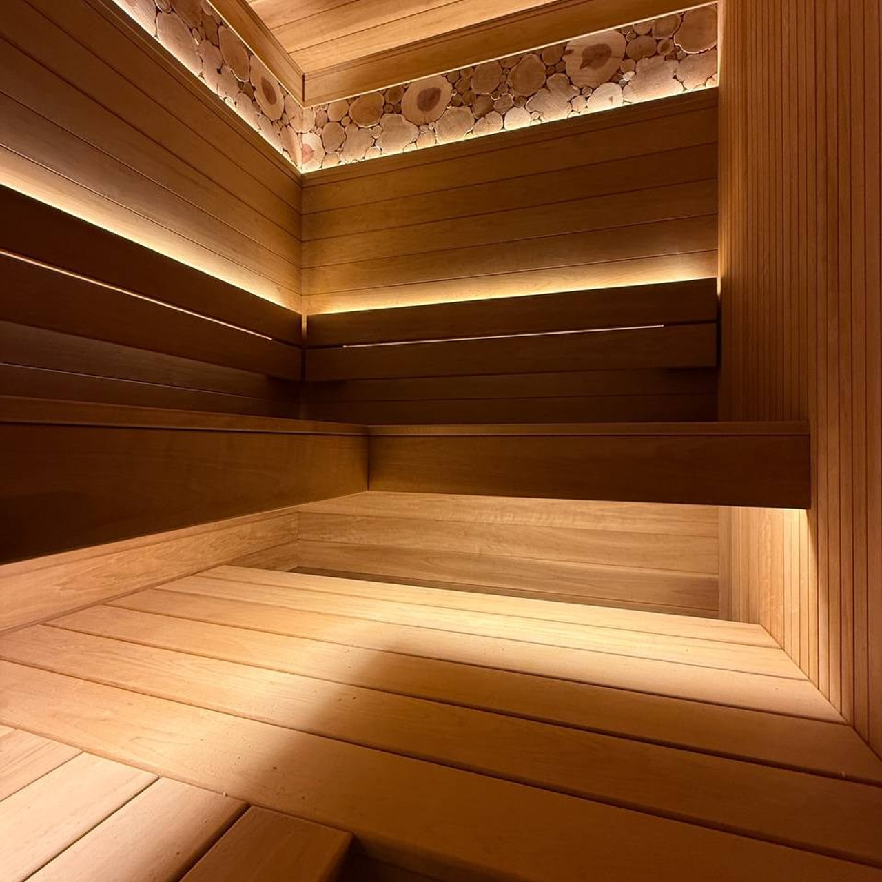 полки из абаша и термоабаша в парной