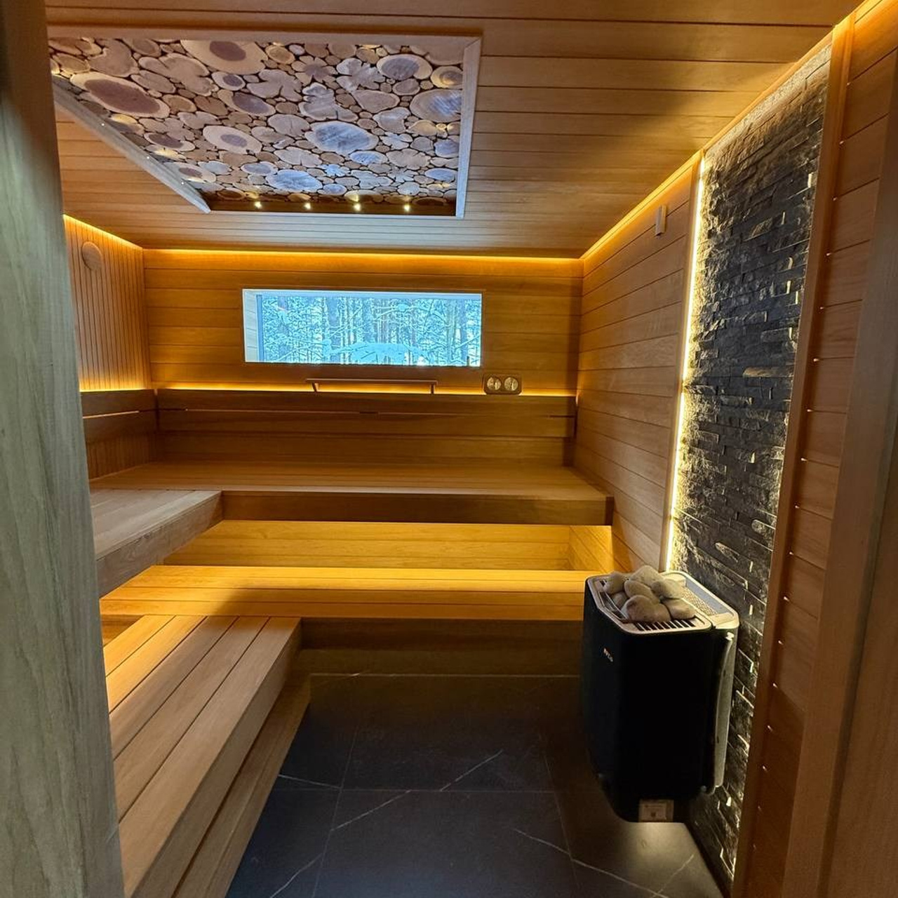 полки из термоосины 130 мм в парной