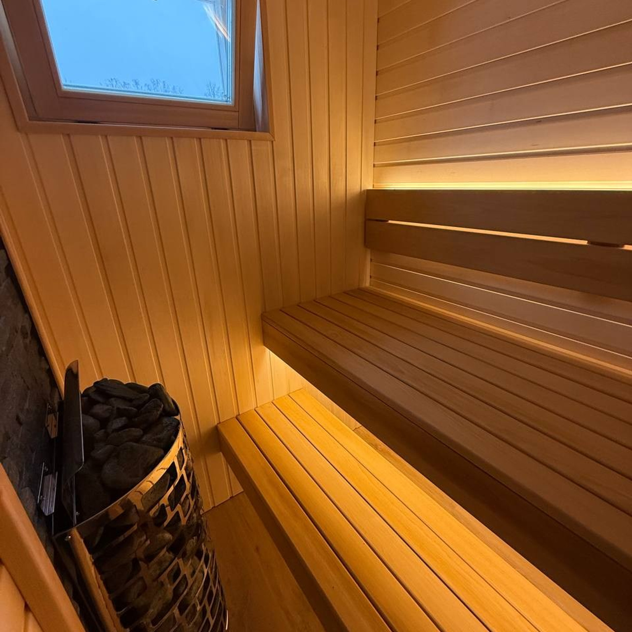 интерьер парной из липы