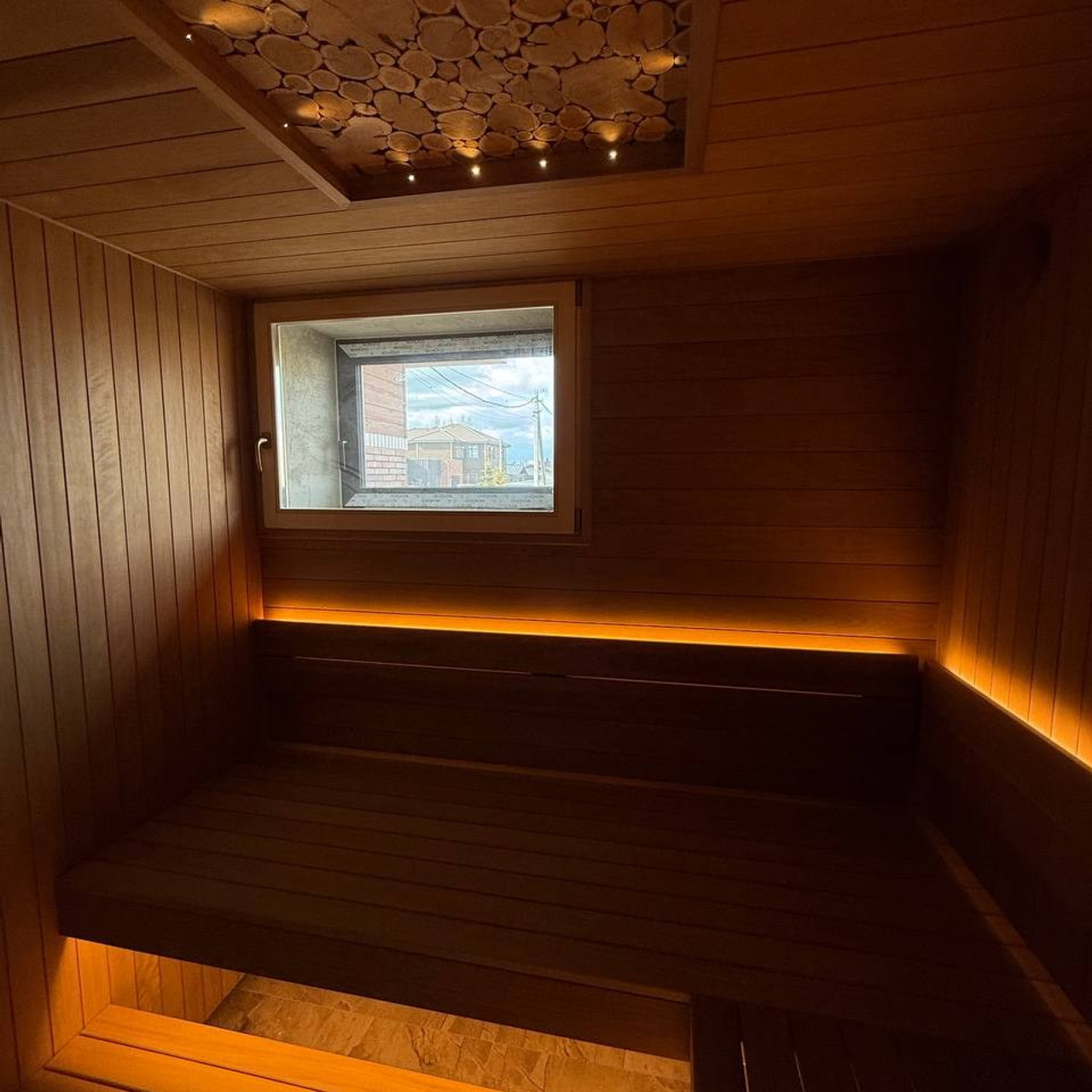 отделка сауны термоосиной на стенах