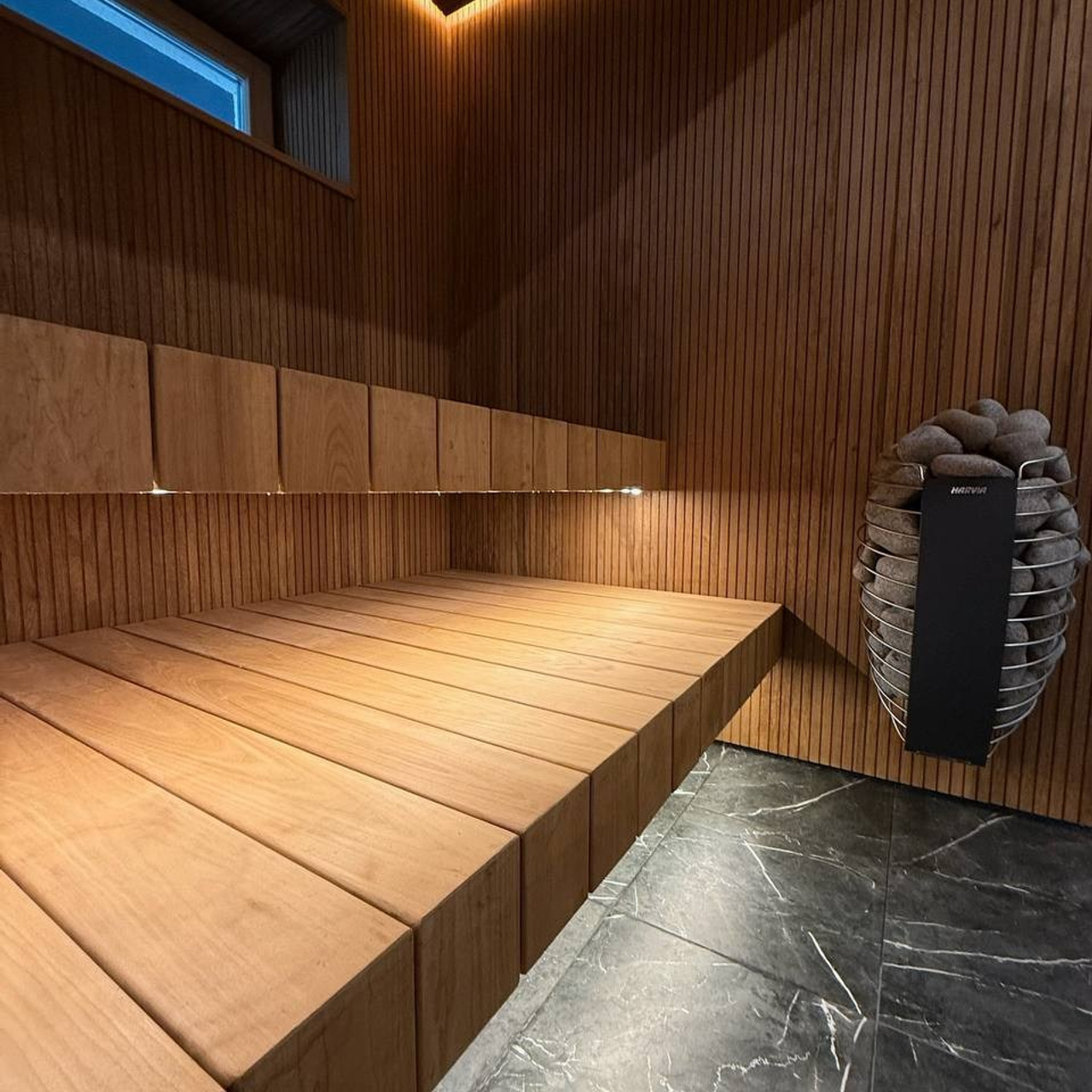 подсветка в современной сауне