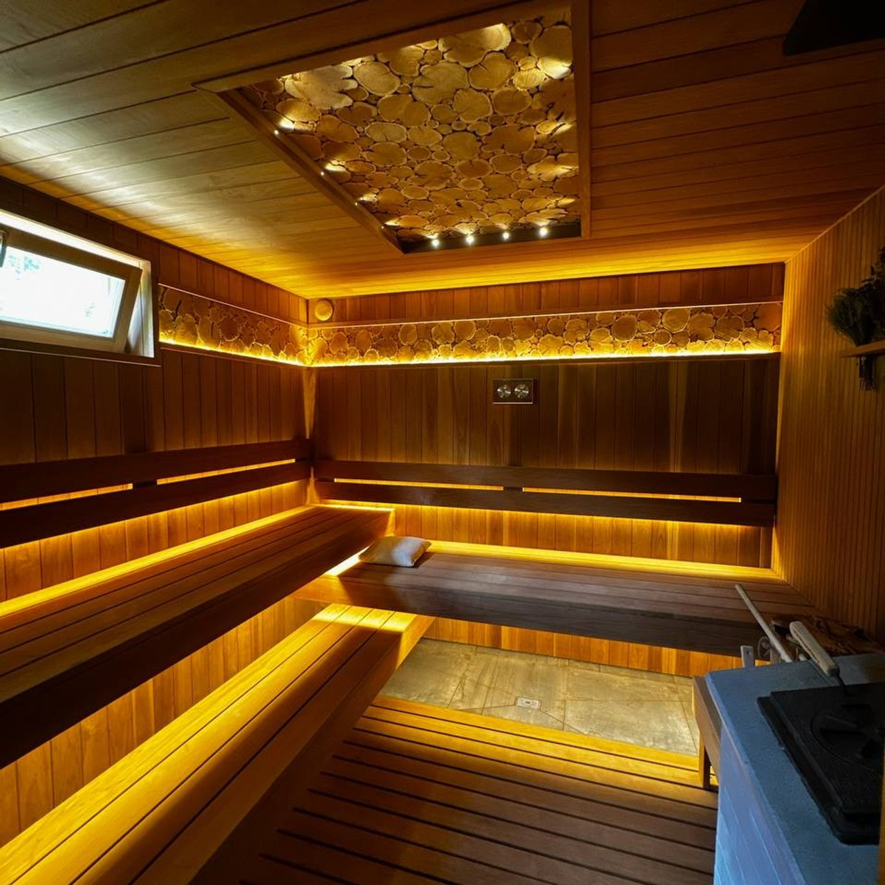 контурная подсветка баня