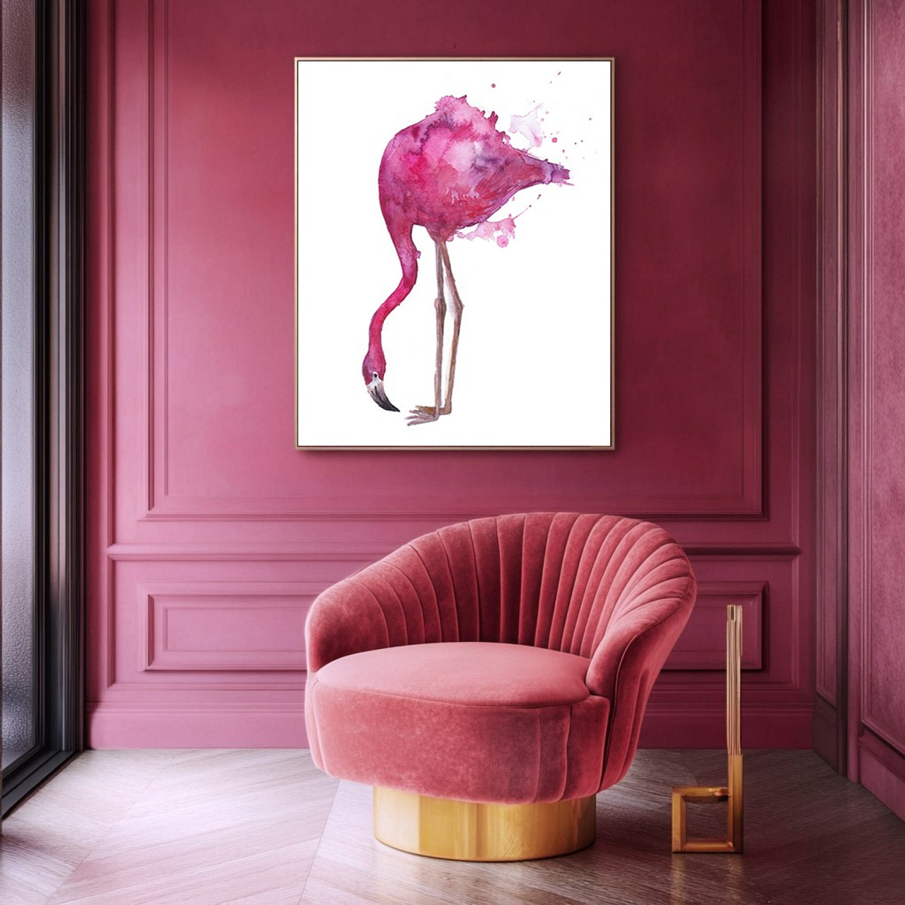 Принты «Розовый фламинго» — набор 3 шт. Роспись стен и декор в детских комнатах Москва и Подмосковье