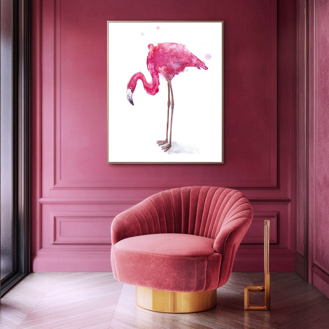Принты «Розовый фламинго» — набор 3 шт. Роспись стен и декор в детских комнатах Москва и Подмосковье